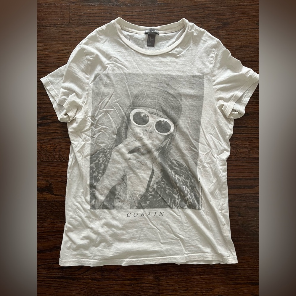 H&M Divided Kurt Cobain T-Shirt White- M